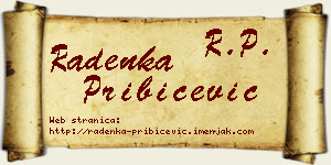 Radenka Pribićević vizit kartica